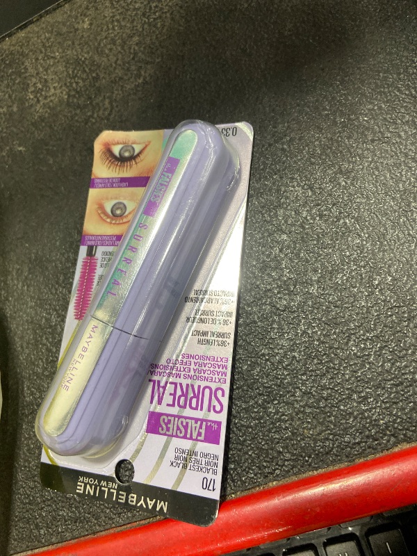 Photo 1 of Maybelline The Falsies Surreal Extensions Washable Mascara, Volumizing, Lengthening Mascara Make Up, Blackest Black, 1 Count