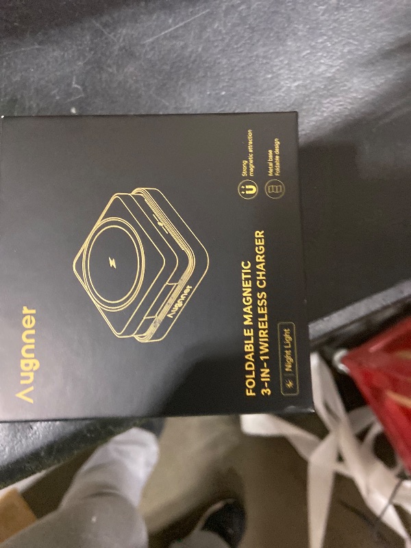 Photo 1 of ?2026 Upgraded?Wireless Charger 3 in 1, Foldable Wireless Charging Station with Night Light for Apple MagSafe Charger, Travel Magnetic Charger Stand, Nightstand Fast 15W Charging Station (20W Adapter)