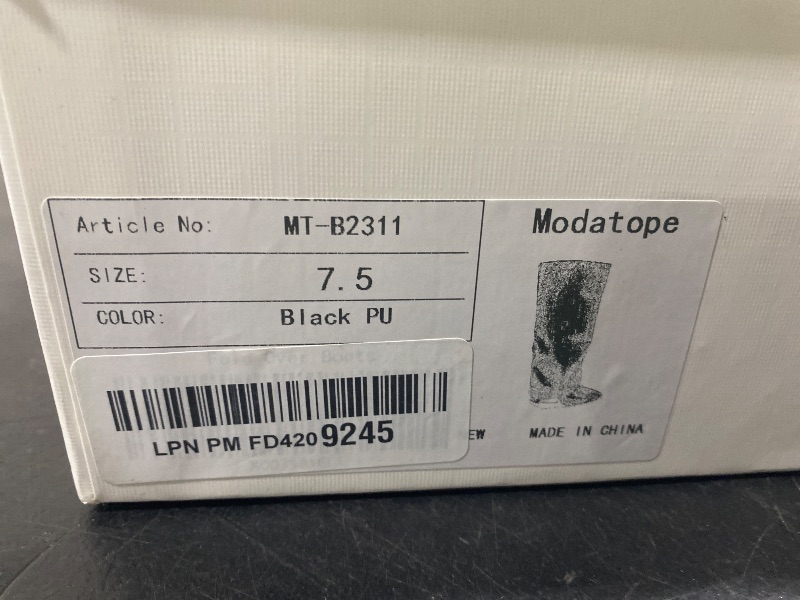 Photo 1 of Modatope Black Fold Over Knee High Pointed Chunky Heeled Tall Long Boots for Women Size 7.5