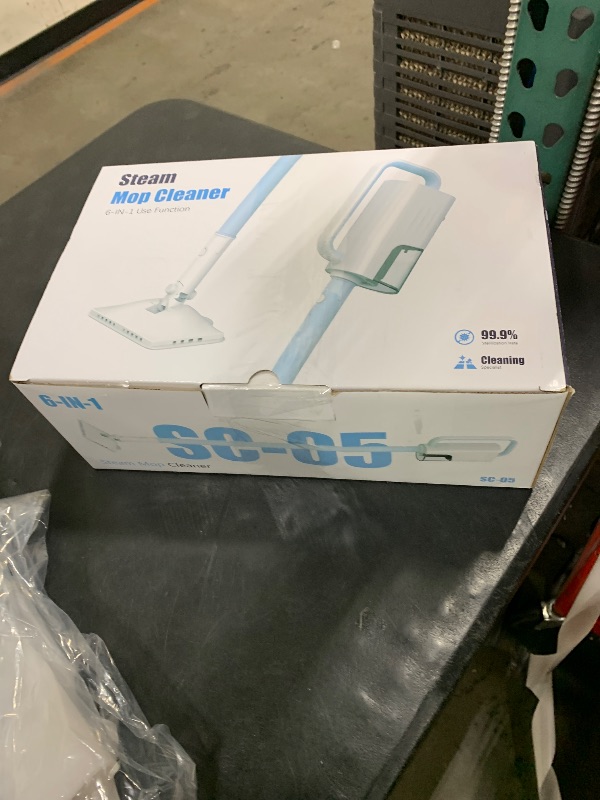 Photo 1 of 7-in-1 Steam Mop, 1200W Rotated Steam Cleaner for Home, 2 Modes, 400ML Removable Tank, 23FT Power Cord, 2 Pads, Multi-Surface Steamer for Hard Floor, Laminate Floor, Tiles Cleaning (Sky Blue)