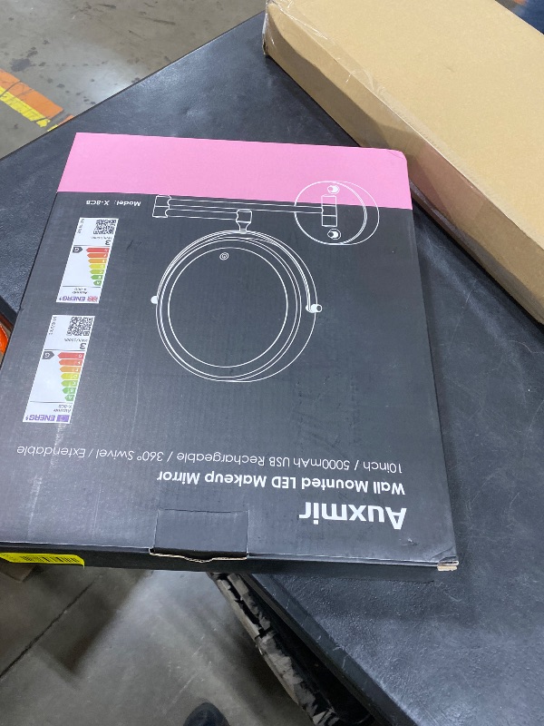 Photo 1 of 10'' 30X/1X Wall Mounted Lighted Makeup Mirror, 5000mAh Rechargeable Double-Sided Magnifying Mirror with Light, LED Vanity Mirror Touch Dimmable 3 Colors 360° Rotation Extended Foldable Arm, Chrome