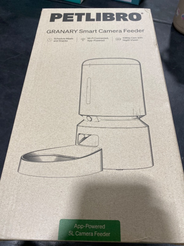 Photo 1 of PETLIBRO Automatic Cat Feeder with Camera, 1080P HD Video with Night Vision, 5G WiFi Pet Feeder with 2-Way Audio, Low Food & Blockage Sensor, Motion & Sound Alerts for Cat & Dog Single Tray