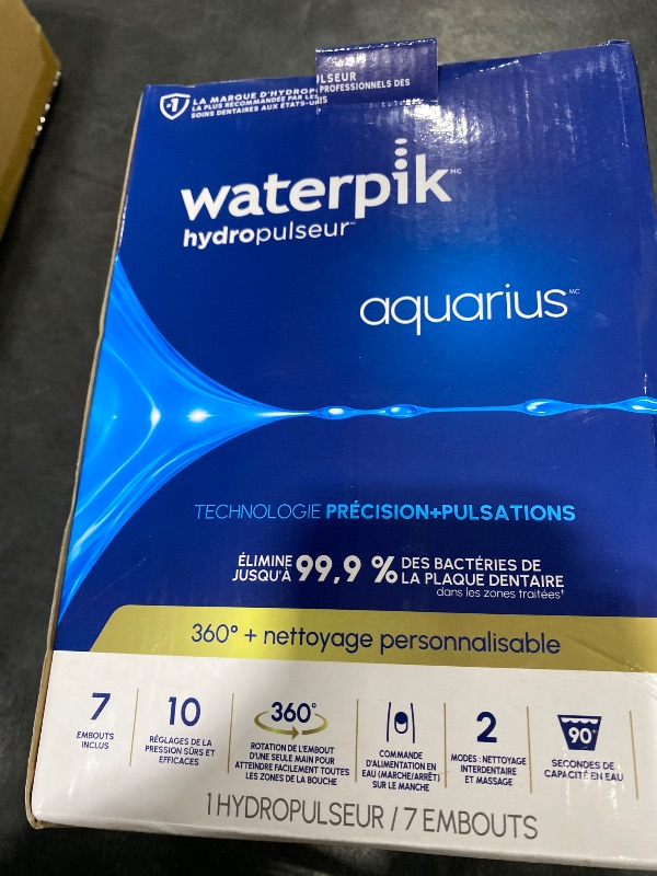 Photo 1 of Waterpik Aquarius Water Flosser For Teeth Cleaning, Gums, Braces, Dental Care, Electric Power With 10 Settings, 7 Tips For Multiple Users And Needs, ADA Accepted, Black WP-662, Packaging May Vary