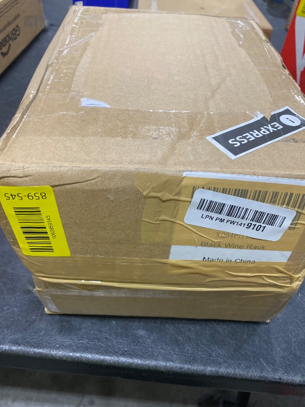 Photo 1 of Anterrific Black Wine Rack Countertop, Modern Metal Wine Rack for Inside Cabinet, Minimalist Small Wine Holder Tabletop, 5 Bottle Wine Display Stand for Wine Storage Organizer Home Kitchen Bar (Black)