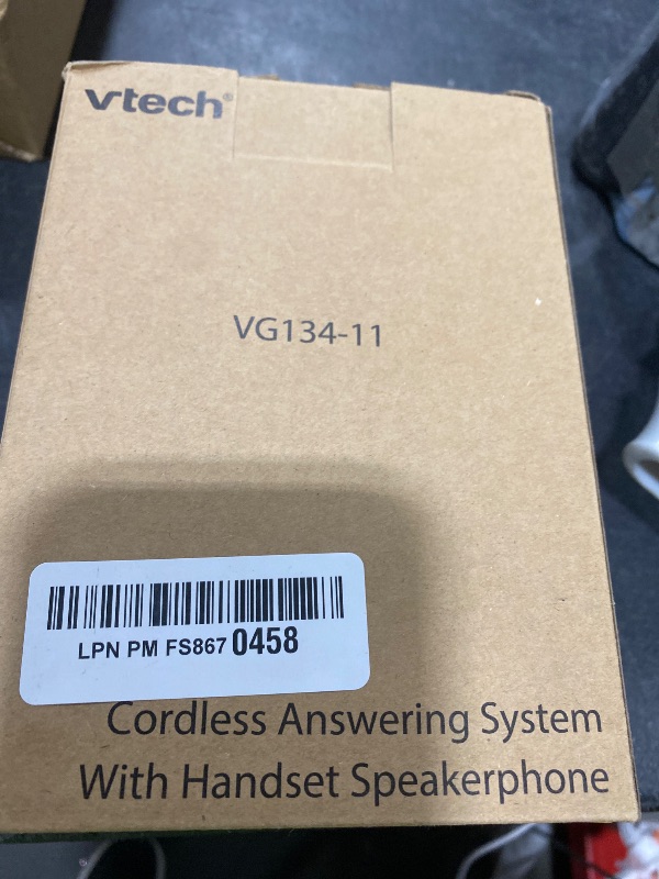 Photo 1 of [New] VTech VG134-11 DECT 6.0 Cordless Home Phone with Bluetooth Connection, Digital Answering Machine, Backlit Display,Full Duplex Speakerphone, Caller ID/Call Waiting,1000 ft Range (Black)