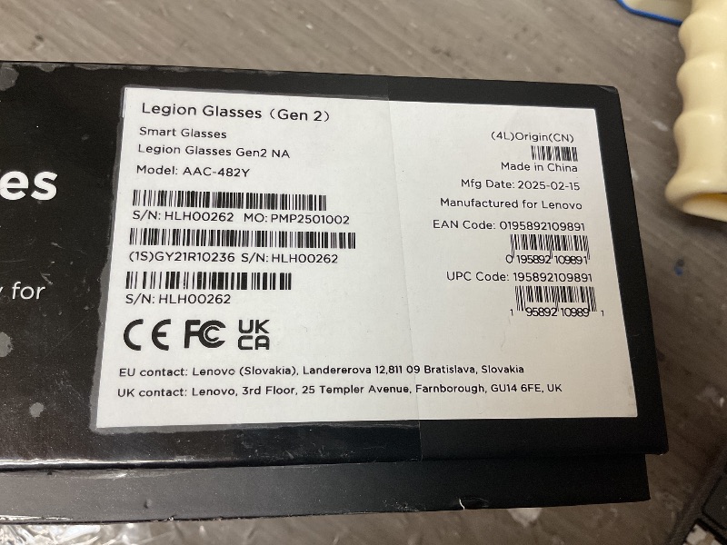 Photo 1 of Lenovo Legion Glasses Gen 2 - Micro-OLED Personal Wearable Monitor for Gaming & Movies, FHD 120Hz Plug-and-Play Display for Lenovo Legion Go & USB-C Devices, High-Fidelity Audio & Privacy