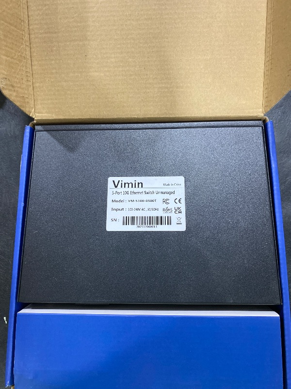 Photo 1 of 5 Port 10G Ethernet Switch,10Gbe Network Switch with Base-T RJ45 Port Support 100M/1000M/2.5G/5G/10G Speed Auto-Negotiation, 100Gbps Switching Capacity, Plug & Play for 10G NAS, PC, NIC, WiFi7 Router