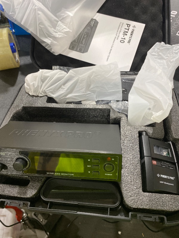 Photo 1 of Phenyx Pro UHF Stereo Wireless in Ear Monitor System, Wireless IEM, 900MHz Band Selectable Frequency, Rack Mountable, 160 ft. Operation, Suitable for Stage, Studio, Exhibit, Lecture, Speech (PTM-10)