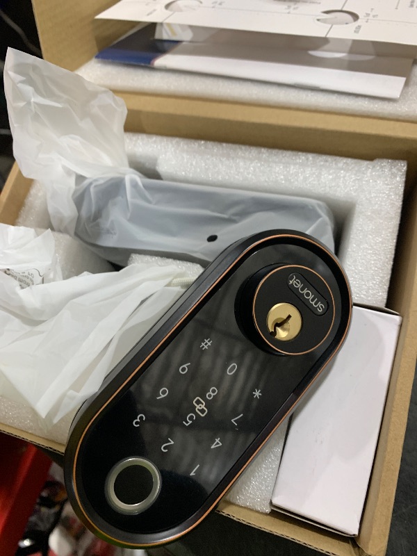 Photo 1 of Keyless Entry Door Lock - Fingerprint Smart Deadbolt: SMONET Smart Biometric Deadbolt, Electronic Touchscreen Keypad Digital Door Lock with Code, ?Work with Alexa for Homes and Hotel Oil Rubbed Bronze