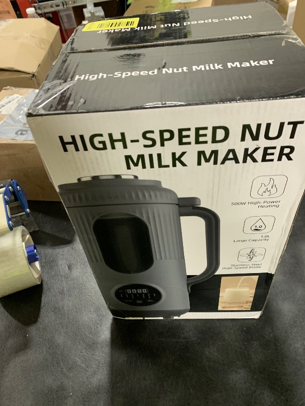 Photo 1 of SilkSpin Milk-Smooth Nut Milk Maker Machine, Small Blender for Homemade Oat, Almond, Soy, Plant-Based Milk, Juice, MilkShake, 35oz Automatic Soybean Milk Maker for 4 Families with 6H Stay Warm