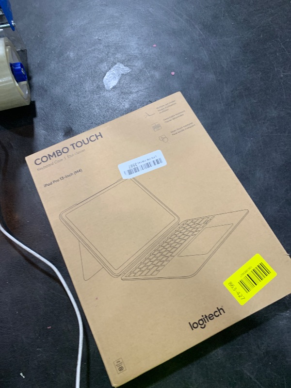 Photo 1 of Logitech Combo Touch iPad Pro 13-inch (M4 & M5)(2024 & 2025) Keyboard Case - Detachable Backlit Keyboard with Kickstand, USB Connectivity, Comfortable Typing, Multi-use Mode - Midnight Black