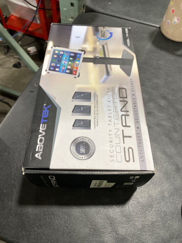 Photo 1 of AboveTEK Anti-Theft iPad Kiosk Stand, 360 Rotation & Adj. Height 8.3"–13.4", Heavy-Duty Steel & Aluminum, Fits 9.7"-13" Tablets, Security Retail POS Tablet Stand for Business & Commercial Use