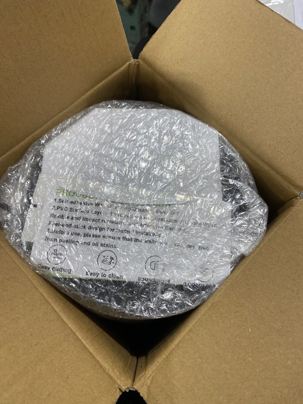 Photo 1 of YU LI 3DH Peel and Stick PVC Slat Wall Panel 236"x15.75" Self-Adhesive Thick Faux Smoked Wood Grain Wallpaper Panel 3D Soundproof Wall Panels for Walls & Ceilings