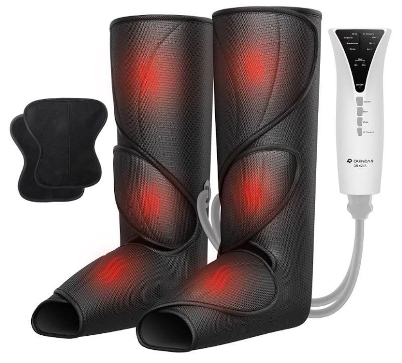 Photo 1 of QUINEAR Leg Massager with Heat and Air Compression,Foot and Calf Massager for Circulation and Pain,Compression Boots with 3modes and 3 Intensities,Gift for Dad Mom