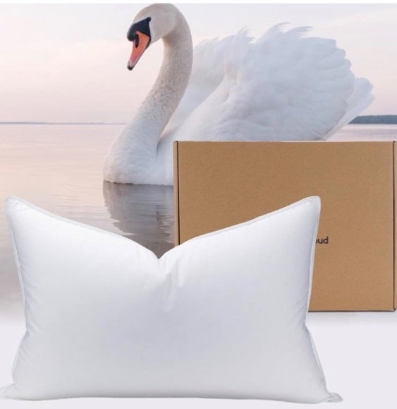 Photo 1 of White Goose Down Pillow Luxury Hotel Bed Pillow with 100% 900+Fill Power, Goose Feather Pillow for Sleeping, 700TC Cotton Shell, Standard Size- Medium, 1 Pack