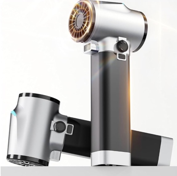 Photo 1 of Turbo Dryer Blower for Cars, Max 181ft/s Car Dryer with Light, 750W & 64mm Brushless Motor, Silicone Handle, Infinitely Variable Speed Car Blower for Drying (Dark Black)