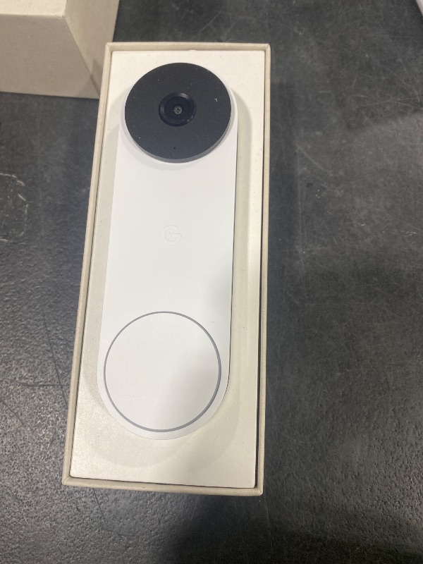 Photo 1 of Google Nest Doorbell (Wired, 3rd Gen) - 2K Video and Gemini, Live View, Night Vision, 2-Way Audio - Works with Google Home - 2025 Model - Snow