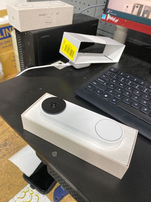 Photo 1 of Google Nest Doorbell (Wired, 3rd Gen) - 2K Video and Gemini, Live View, Night Vision, 2-Way Audio - Works with Google Home - 2025 Model - Snow