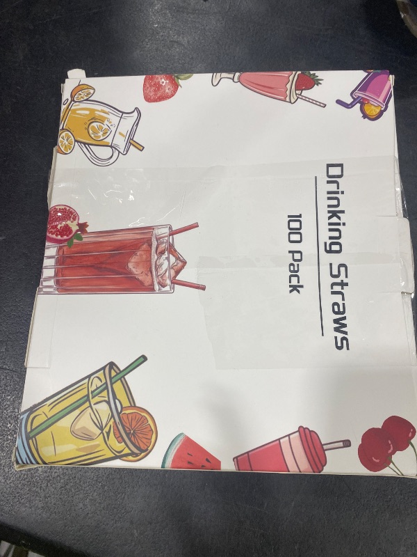 Photo 1 of [100 Pcs] Colorful Disposable Plastic Drinking Straws - 8.26" Long & 0.24" Diameter Cute Straws for Juice,Coffee,Milk,Cocktail, Ideal for Bachelorette Party, Birthday Party, Bridal Shower, Baby Shower