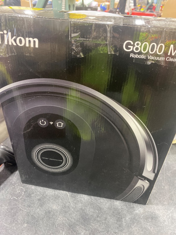 Photo 1 of Tikom Robot Vacuum and Mop Combo, 5000Pa Robotic Vacuum Cleaner, 150 Min Max, App & Remote Control, Ideal for Hard Floor, Carpet, Pet Hair, Self-Charge(G8000 Max)