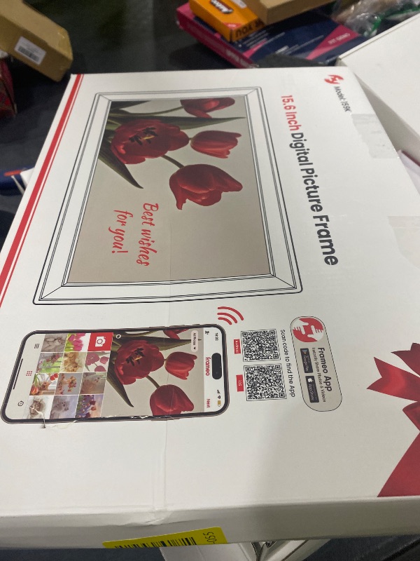 Photo 1 of BIGASUO Digital Picture Frame Frameo 15.6" WiFi Electronic Photo Frames Large with 64GB Memory 1920x1080 IPS FHD Touch Screen Share Moments Instantly Anywhere Photo Gifts for Parents and Grandparents