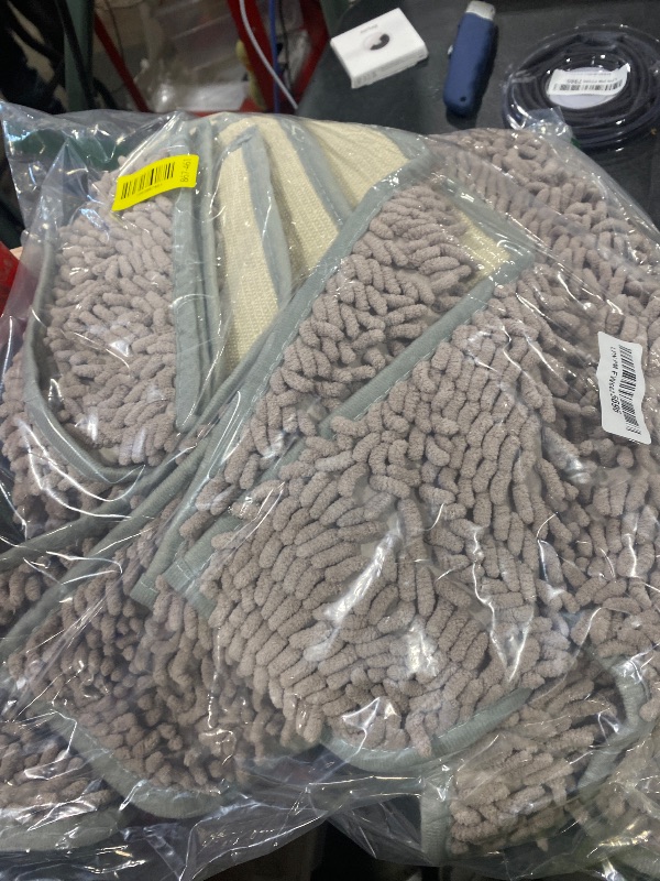 Photo 1 of Timgle 6 Pcs U Shaped Toilet Rug 20'' x 20'' Disposable Toilet Mats 0.8'' Thick Chenille Fluffy Training Mats Disposable Non Slip Soft Absorbent Machine Washable Rug for Bath Floor Gray