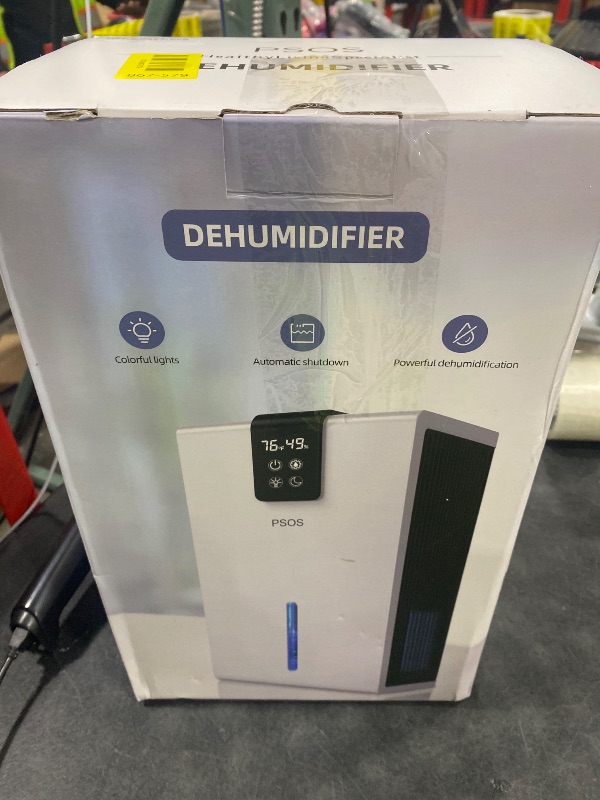 Photo 1 of PSOS Dehumidifier, Dehumidifiers for Home, 98 OZ Water Tank, (1000 sq.ft) Quiet Dehumidifier for Basement Bedroom Bathroom with Humidity Display, Auto Shut Off, Relaxing 7 Color Ambient Light(Gray)