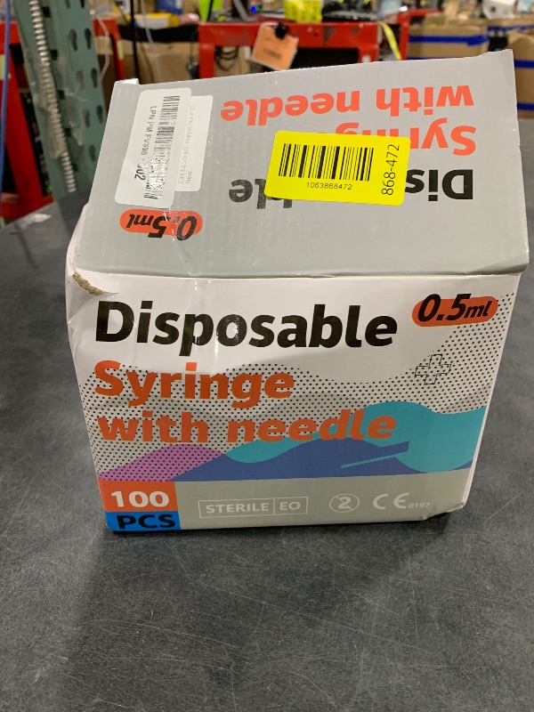 Photo 1 of 0.5ml 30G 5/16 Inch 8mm Syringe, Lab Syringes Individually Wrapped, Pack of 100