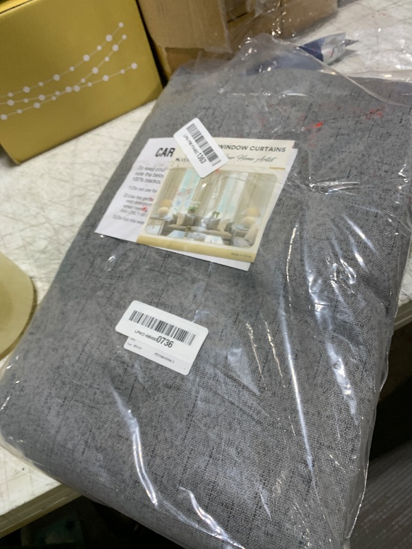 Photo 1 of H.VERSAILTEX Linen Blackout Curtains 96 Inches Long 100% Absolutely Blackout Thermal Insulated Textured Linen Look Curtain Draperies Anti-Rust Grommet, Energy Saving with White Liner, 2 Panels, Grey