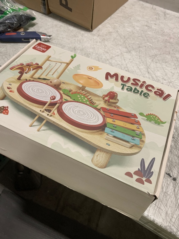 Photo 1 of Lehoo Castle Baby Drum Set, Wooden Musical Instruments, Montessori Toys for Toddlers 1-3, Percussion Set with Xylophone Maracas Egg Shaker Drum Sticks, Preschool Christmas Birthday Gift