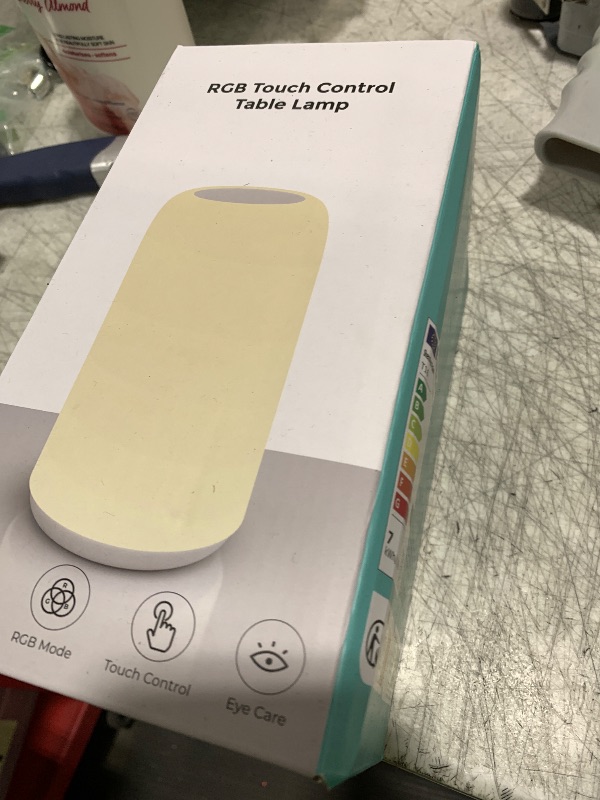 Photo 1 of ROOTRO Touch Bedside Table Lamp, [Sleek Design & RGB Mode] 3 Way Dimmable Small Lamp for Bedroom, LED Lamp with Warm White Lights, Multi-Color Smart Nightstand Lamp for for Living Room Home Gifts