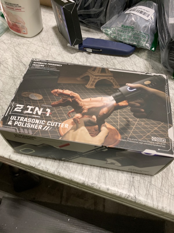 Photo 1 of TURNRISE 40kHz Ultrasonic Cutter Knife: 35W Handheld Ultrasonic Knife with 50pcs Replacement Blades & OLED Display - Sonic Knife for 3D Printed Models, Plastic, Wood, Resin, PVC, Leather & More