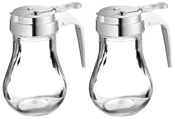 Photo 1 of OCS Parts Syrup Dispenser with Lid and Dispensing Thumb Lever | Commercial Grade Liquid Dispensers for Home and Commercial Kitchens (2, 6 OZ)