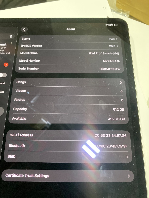 Photo 1 of Apple iPad Pro 13-Inch (M4): Built for Apple Intelligence, Ultra Retina XDR Display, 512GB, 12MP Front/Back Camera, LiDAR Scanner, Wi-Fi 6E, Face ID, All-Day Battery Life — Space Black