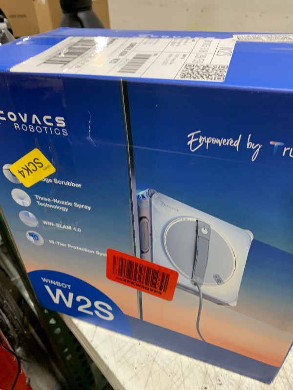 Photo 1 of ECOVACS WINBOT W2S Window Cleaning Robot, Intelligent Edge-to-Edge Cleaning with TruEdge Scrubbers, 3 Water Nozzles, 10-Level Safety System, Win-SLAM 4.0 Route Planning, Even Climbing System