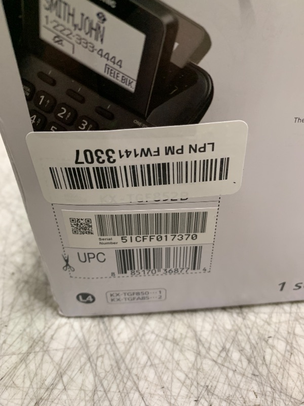 Photo 1 of Panasonic Corded Phone/Cordless Phone with Answering Machine, Advanced Call Block and 2-Way Recording, 2 Handsets Expandable up to 6 Cordless Handsets - KX-TGF852B (Black)