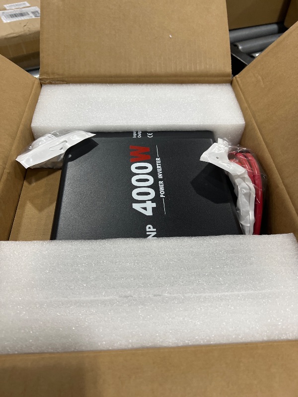 Photo 1 of OLTEANP 4000 Watt Power Inverter 12V DC to 110V AC Car Inverter with 4 AC Outlets, 30W Type-C Port, 3.1A USB Port, Remote Controller on LCD Screen, Peak 8000W Car Converter for Truck,Vehicles,Trip