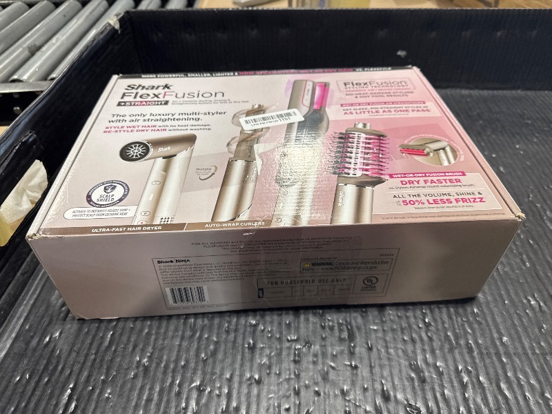 Photo 1 of Shark Flex Fusion Hair Straightener & Powerful Hair Dryer with Fusion Hair Brush, Air Styler with Auto-Wrap Hair Curlers, Concentrator, & Frizz Fighter, Metallic Mist, HD651S