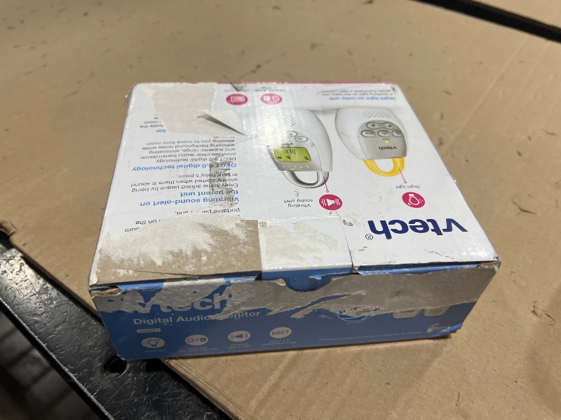 Photo 1 of VTech Communications DM221 Audio Baby Monitor with up to 1,000 ft of Range, Vibrating Sound-Alert, Talk Back Intercom & Night Light Loop, White/Silver