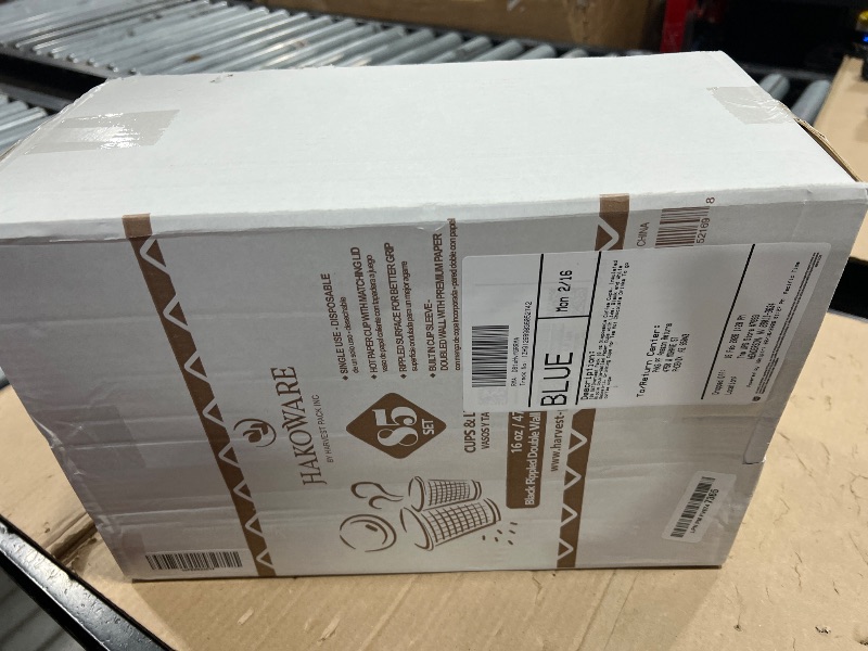 Photo 1 of [85 SET]Harvest Pack 16 oz Disposable Coffee Cups, Insulated Ripple Double-Walled Paper Cups with Lids, Black and White Geometric, Drinking Cups for Tea Hot Chocolate Drinks To go coffee cups