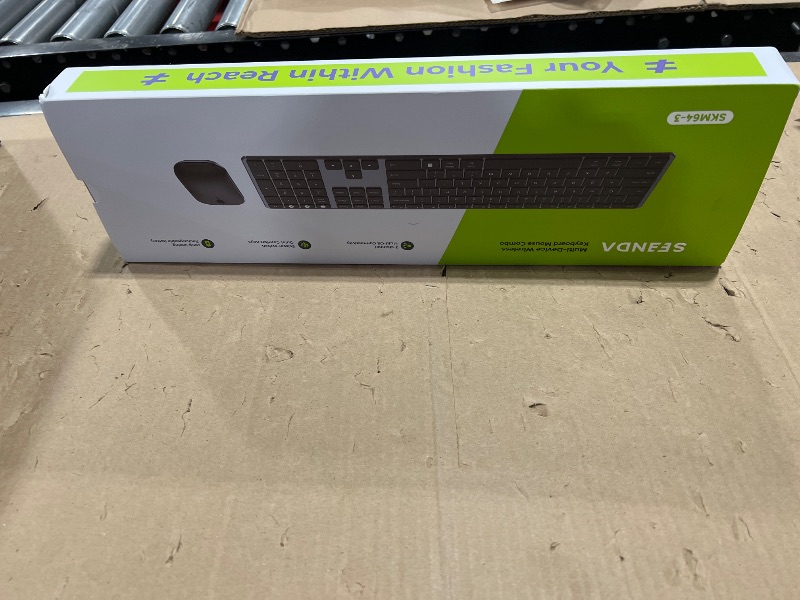 Photo 1 of seenda Wireless Bluetooth Keyboard and Mouse Combo, SKM64-3 Rechargeable Slim Quiet Keyboard Mouse, 3 Multi-Device Connection, Compatible for Windows, Mac, MacBook, iPad, Tablet, Black Gray