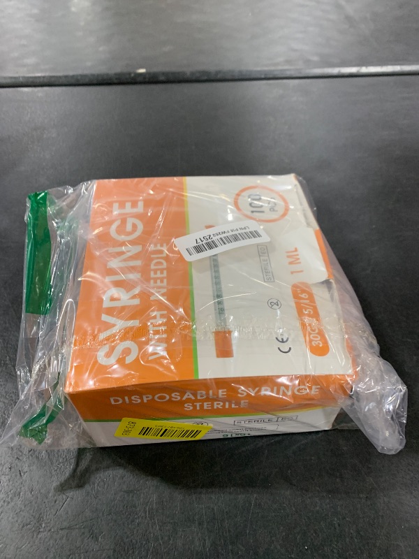 Photo 1 of 100 Pack 1ml Syringes with Needle-30Ga 5/16 Inch, Individually Sealed Packaging