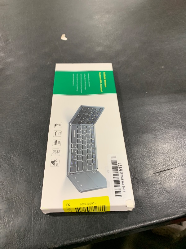 Photo 1 of Samsers Foldable Bluetooth Keyboard with Touchpad - Portable Wireless Keyboard with Holder, Rechargeable Full Size Ultra Slim Pocket Folding Keyboards for Android Windows iOS Tablet & Laptop - Gold