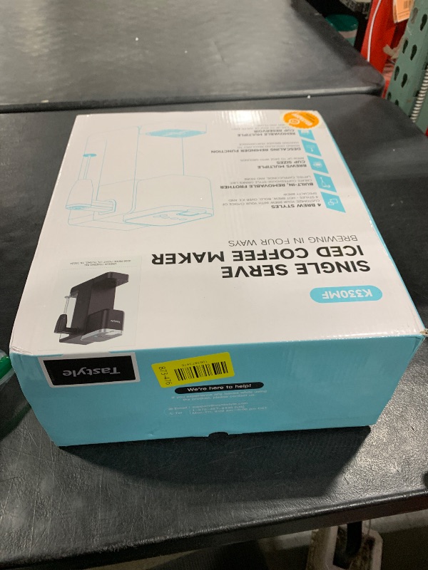 Photo 1 of Tastyle Single Serve Coffee Maker with Built-in Detachable Milk Frother, Iced and Hot Coffee Machine for K Cup & Grounds, 40oz Removable Water Reservoir, 6 Cup Sizes, Fits 7.3" Travel Mug, Black