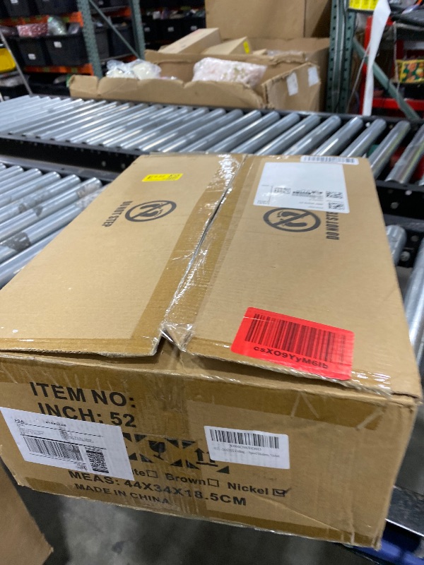 Photo 1 of JSAITEE 52 inch Ceiling Fan with Light, 6 Speeds Reversible Low Profile Ceiling Fan with Light and Remote/APP Control, 3 Color Temp+Dimmable RGB, 8 Blades, Flush Mount Quiet Ceiling Fans, Nickel