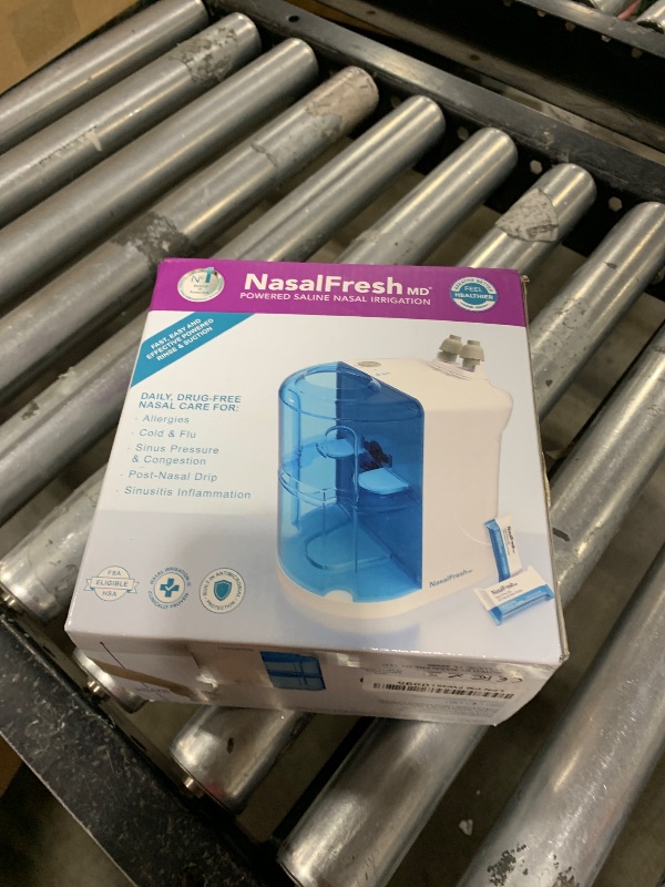 Photo 1 of NASALFRESH MD Premium Bundle–Dual Powered Nasal Irrigation System Nasal Rinse and Wash, Sinus Decongestant Relief System, 60 Saline Packets, Case, Rechargeable, 2 Sets of Nose Pillows–Snoring Remedy