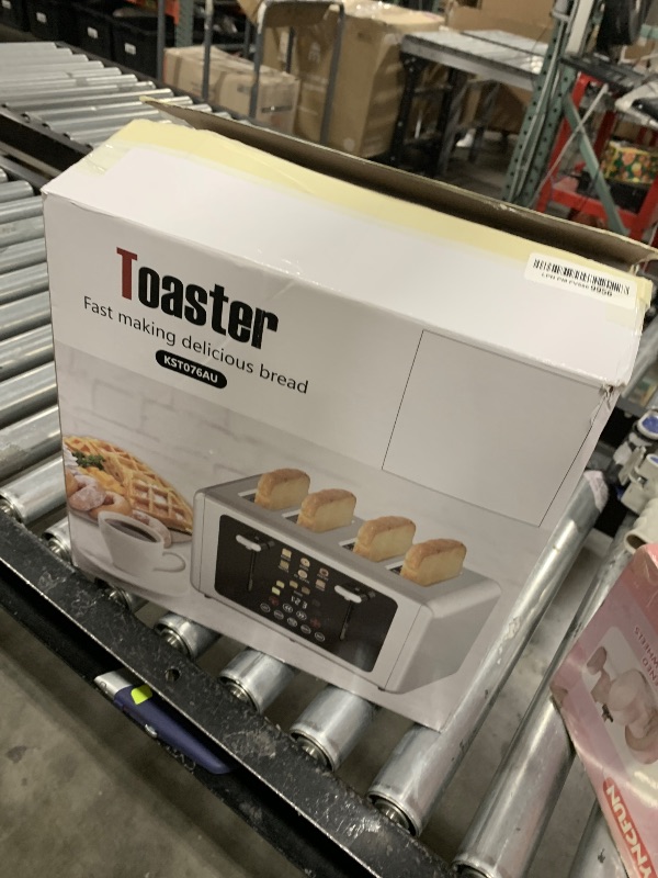Photo 1 of WUNLY 4 Slice Toaster, Touchscreen & Dual Independent Control Panel?5 Basic Functions & Digital Countdown Toasters, 6 Shade Settings?6 Bread Types, Smart Bread Maker Mute/Screen-Off,Stainless steel