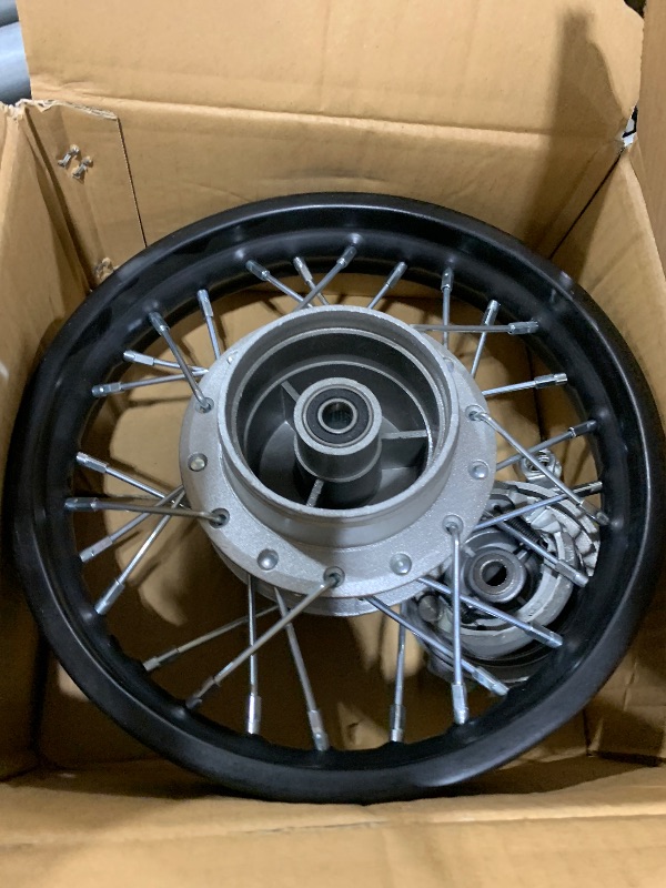 Photo 1 of 10" Rear Front Wheel Rim Assembly 12mm 50cc 70cc 90cc 110cc Dirt Pit Pro Trail Bike CRF50 DRZ70 PW50 BBR50 TTR50 DRZ50 SSR 2.50-10 1.4x10 for Rear Drum Brake (Rear, With Drum Brake)