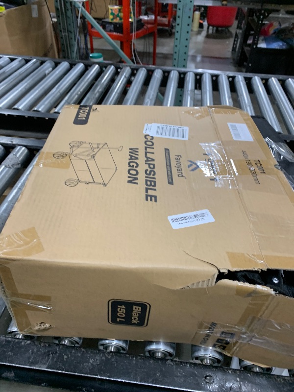 Photo 1 of Favoyard Collapsible Wagon Carts Foldable 150L & 360LBS Portable Folding Wagons with All-Terrain Wheels & Brakes Heavy Duty Outdoor Utility Cart for Grocery Camping Shopping Sports Garden, Black