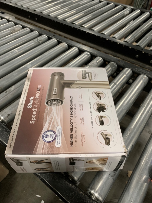 Photo 1 of Shark SpeedStyle Pro Flex Professional Performance High-Velocity Hair Dryer System with Scalp Shield & IQ Speed Styling and Drying Suite, Lightweight, Ionic, No Heat Damage, Mocha Silver, HD542